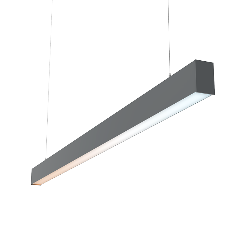 Светодиодный светильник VARTON X-line 2 м 62 Вт Up&Down одиночный подвесной 1995x63x100 мм IP40 RAL7045 серый муар Tunable White (3000-6500K) с рассеивателем PRISM с декоративным проводом 2 м и комплектом подвесов 2 м диммируемый по протоколу DALI